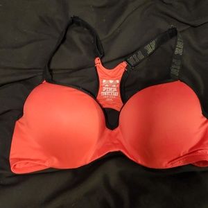 Pink push up sports bra